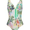 Monte & Lou Pacific Palm Reversible Multi Fit V One Piece Palm/Mint | One Pieces