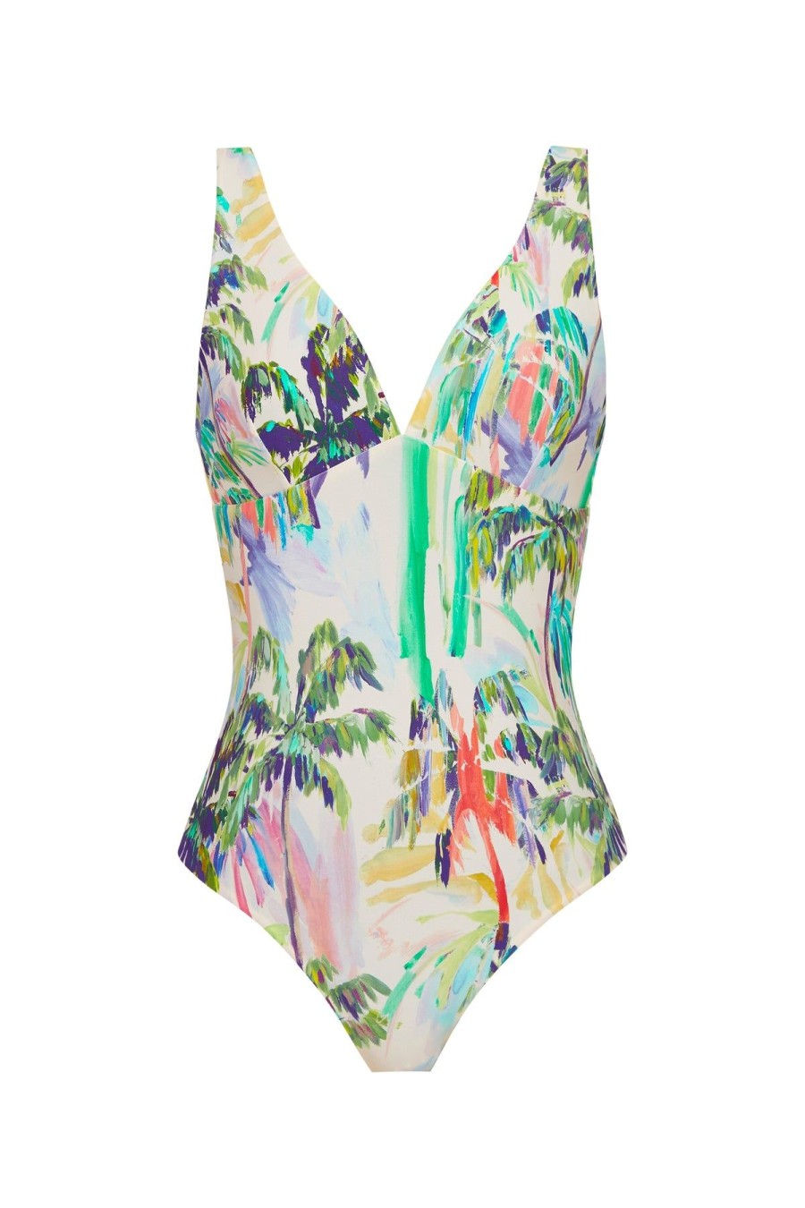 Monte & Lou Pacific Palm Reversible Multi Fit V One Piece Palm/Mint | One Pieces