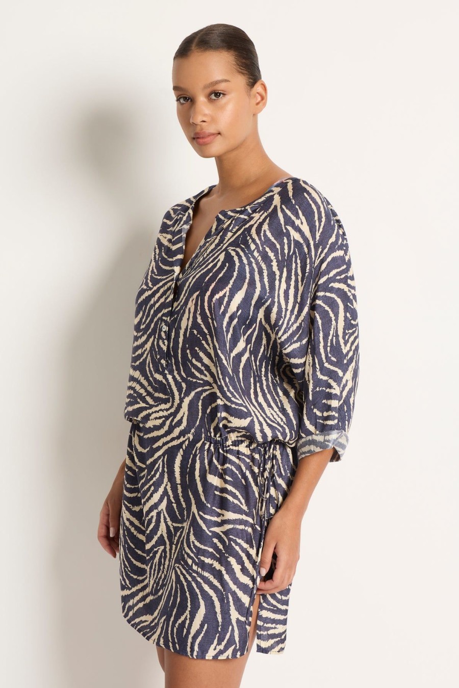 Monte & Lou 3/4 Sleeve Shirt Dress Mesura | Bikini Tops