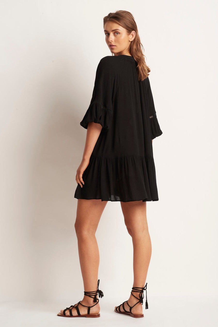 Monte & Lou Ml Separates Mini Dress Black | Clothing