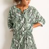 Monte & Lou 3/4 Sleeve Shirt Dress Karli | Bikini Tops