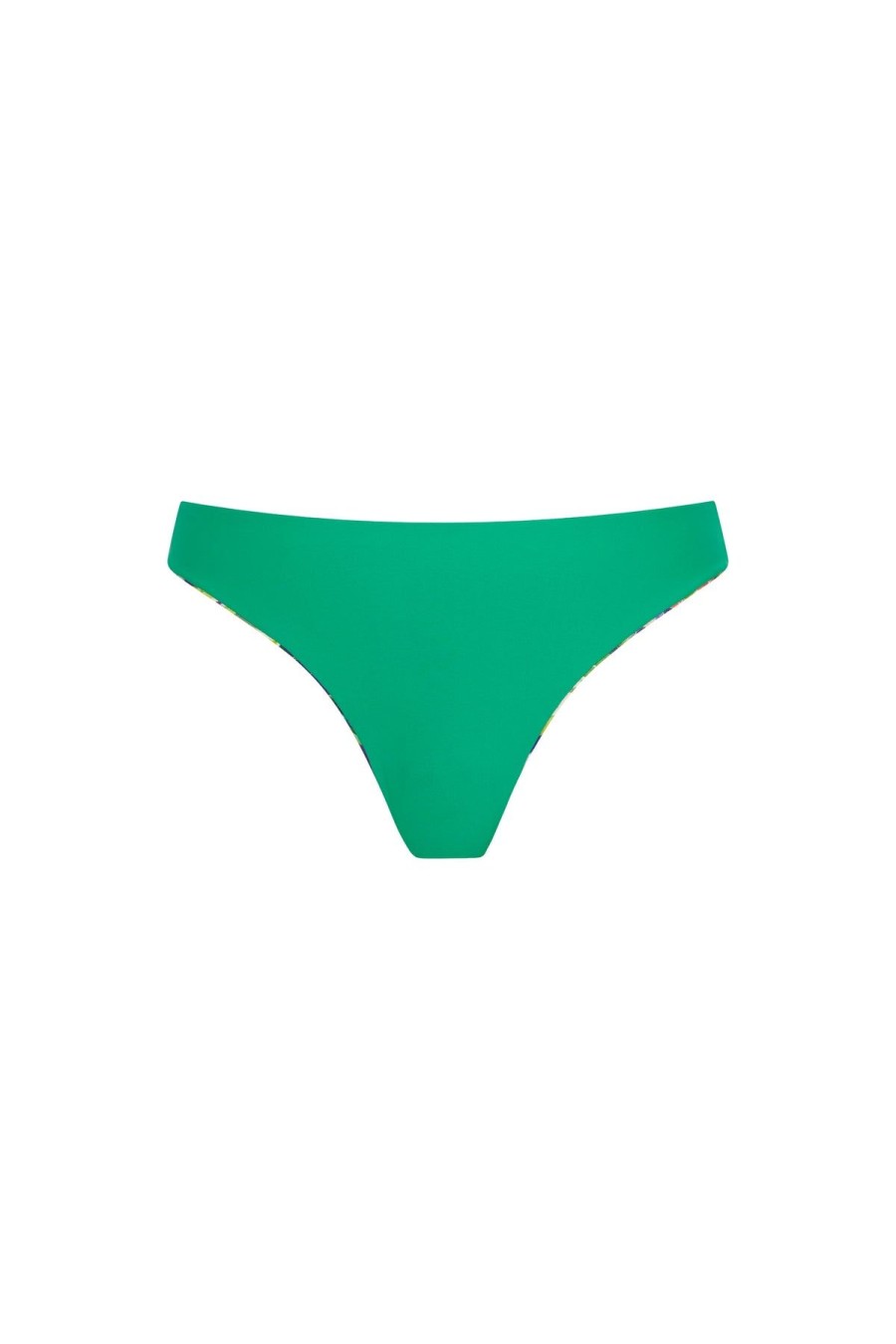 Monte & Lou Pacific Palm Regular Reversible Bikini Pant Palm/Mint | Bikini Bottoms