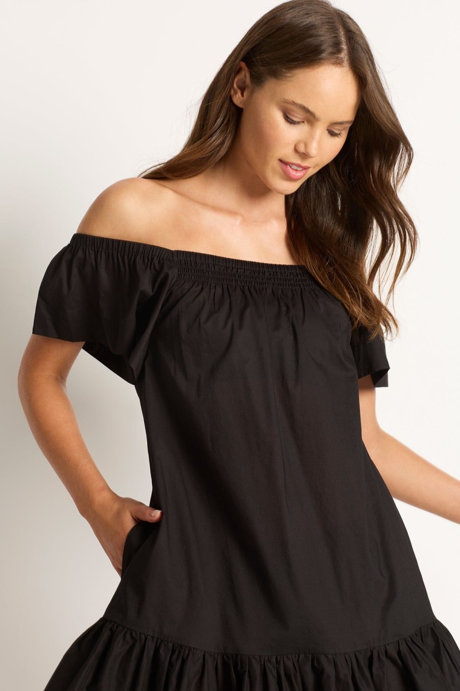 Monte & Lou Ml Separates Olivia Mini Dress Black | Bikini Tops