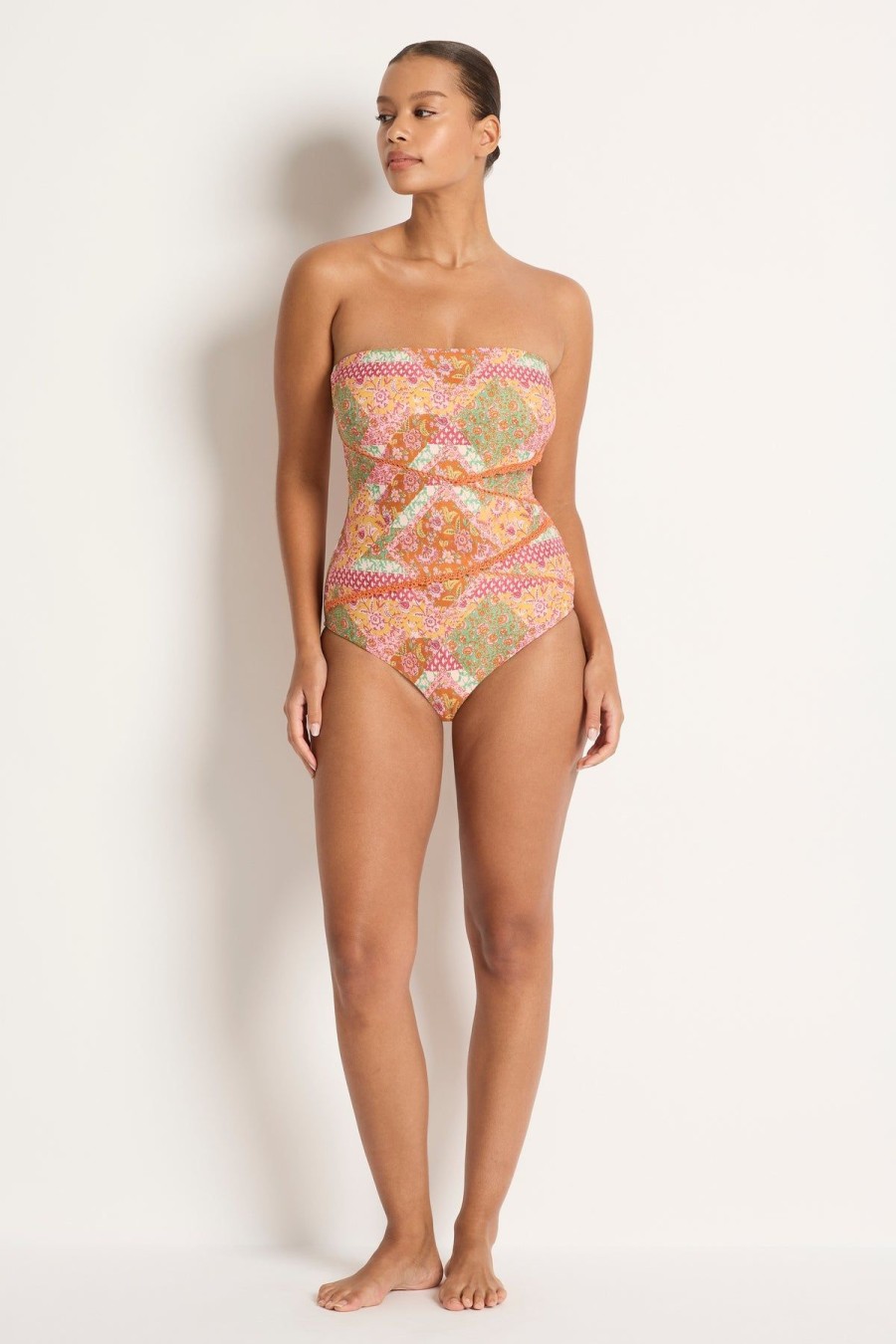 Monte & Lou Spliced Bandeau One Piece Nisha | Bikini Tops