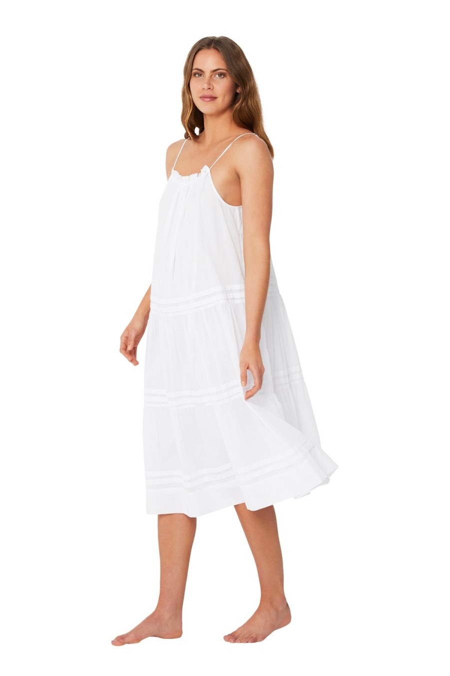 Monte & Lou Ml Separates Frill Midi Sundress White | Clothing