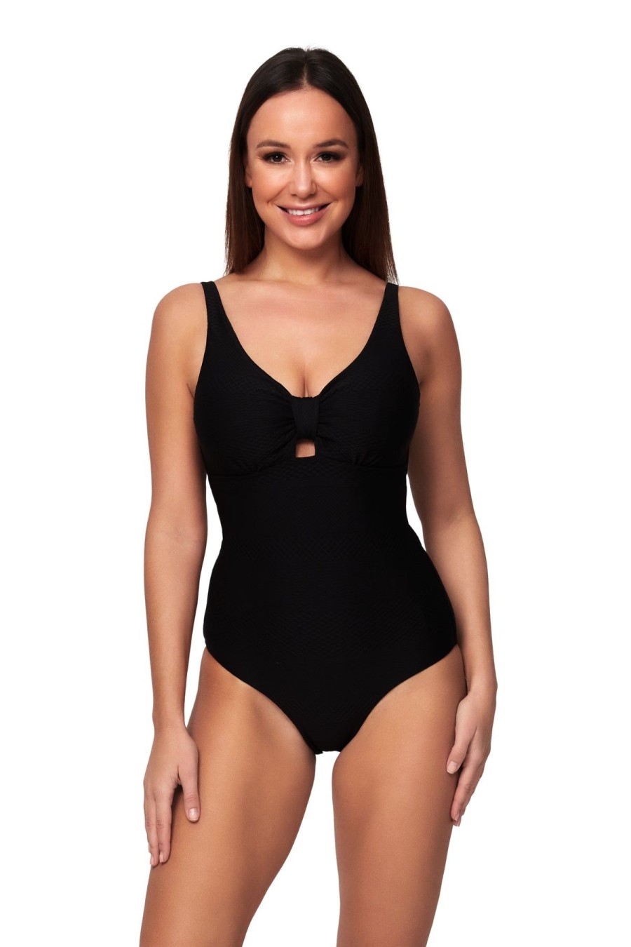 Monte & Lou Horizon Texture Tab Front Maillot | Bikini Tops