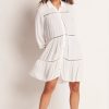 Monte & Lou Trapeze Mini Dress White | Clothing