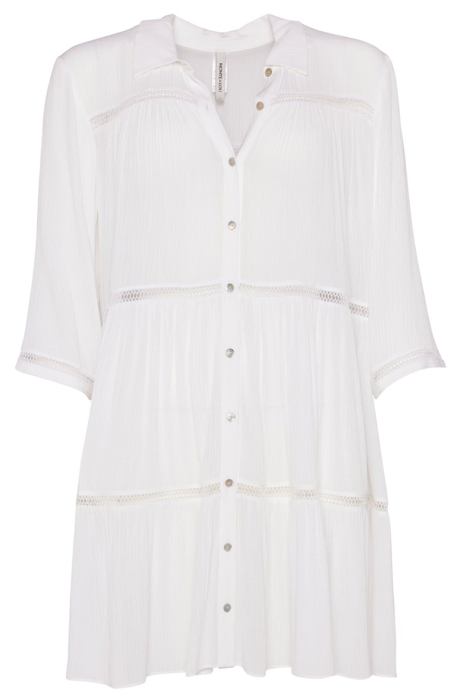 Monte & Lou Trapeze Mini Dress White | Clothing