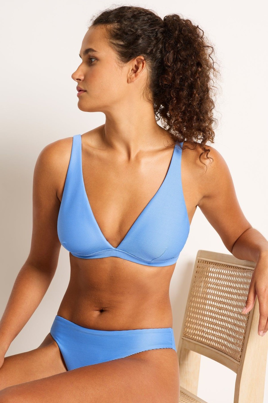 Monte & Lou M&L Rib Up To A Dd Longline Tri | Bikini Tops