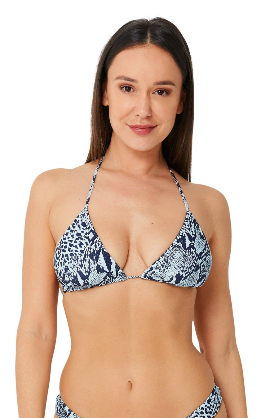 Monte & Lou Python Reversible Slide Tri Python - Nightfall | Bikini Tops