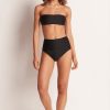 Monte & Lou Classic High Waist Pant Black | Bikini Bottoms