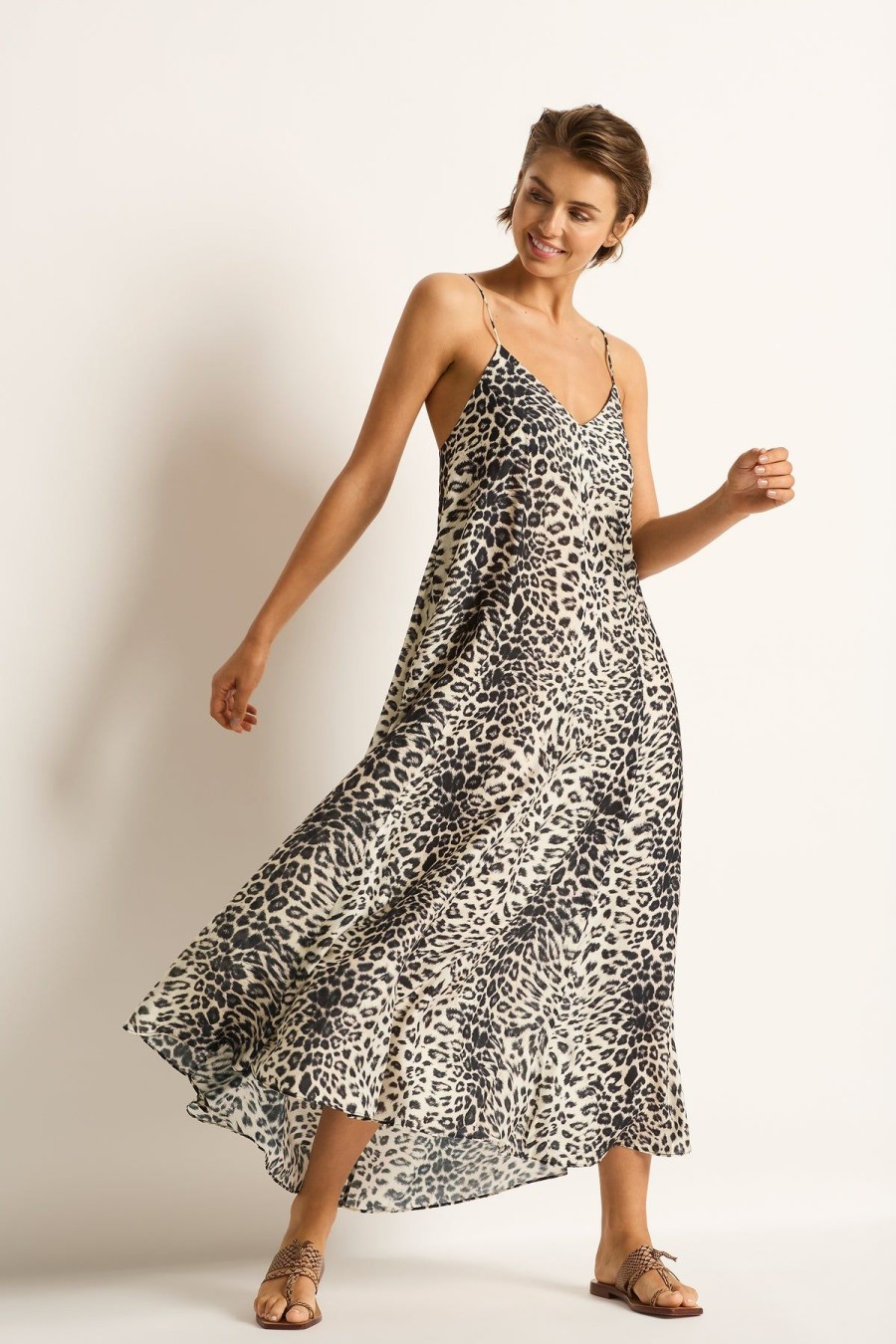 Monte & Lou Sundress Snow Leopard | Bikini Tops