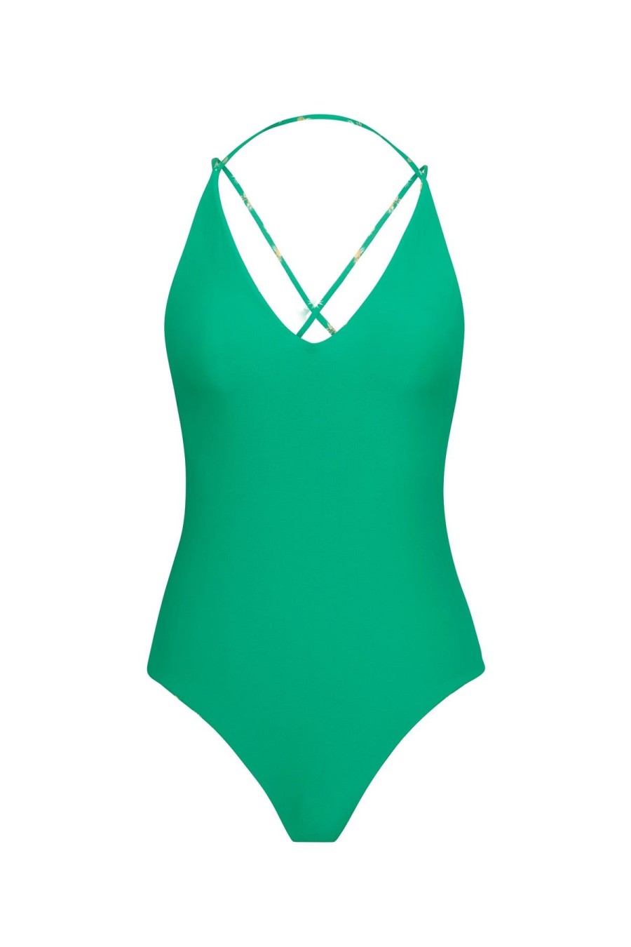 Monte & Lou Pineapples Reversible Plunge One Piece Lime/Mint | One Pieces