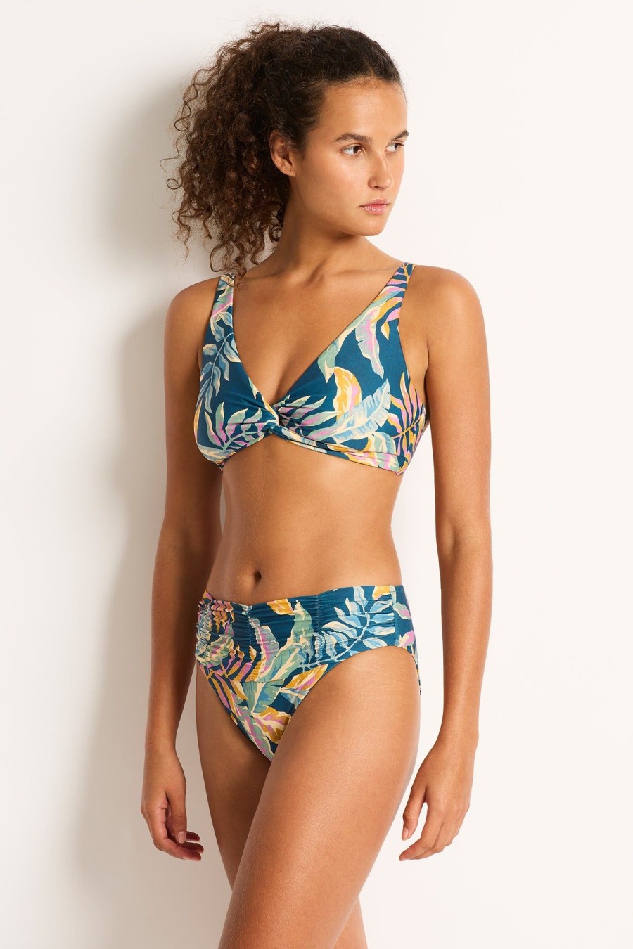 Monte & Lou Multi Fit Twist Crop Huahine | Bikini Tops