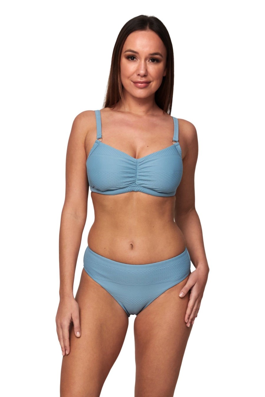 Monte & Lou Horizon Texture Dd/E Crop Top | Bikini Tops