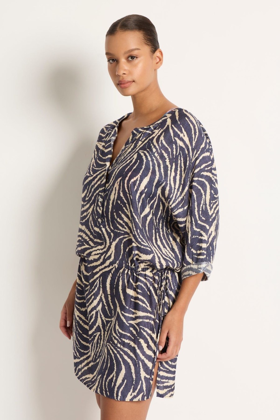 Monte & Lou 3/4 Sleeve Shirt Dress Mesura | Clothing