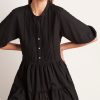 Monte & Lou Tiered Mini Dress Black | Clothing