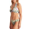 Monte & Lou Pacific Palm Regular Reversible Bikini Pant Palm/Mint | Bikini Tops