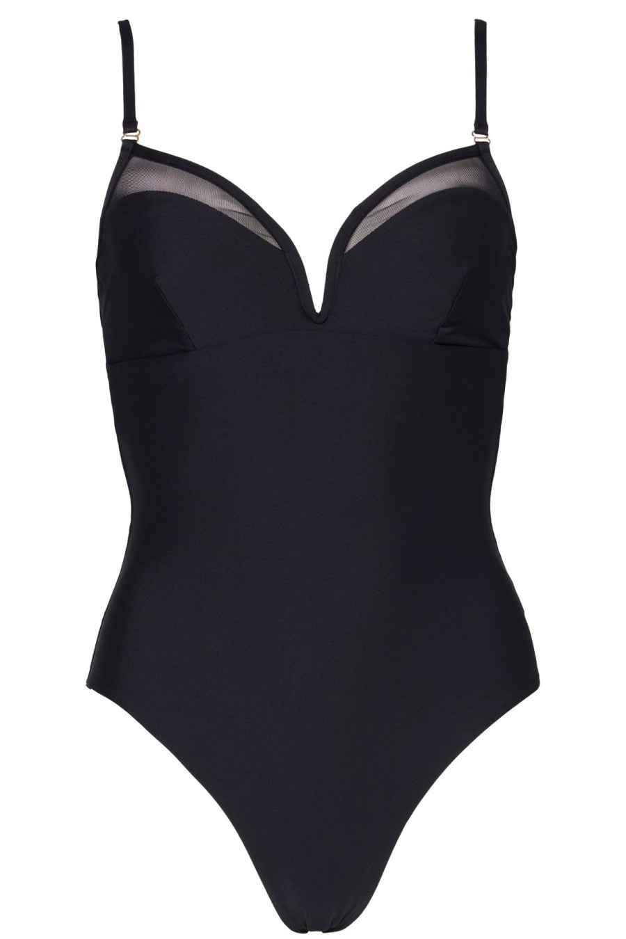 Monte & Lou V Wire One Piece Black | Bikini Tops